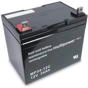Multipower MP34-12C 12V 34Ah AGM Blei Akku zyklenfest f&uuml;r Rollst&uuml;hle, Caddys uvm