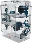 Habitat-K&auml;fig f&uuml;r Hamster, Modell RODY 3 Trio Farbe Blau komplett mit Zubeh&ouml;r,