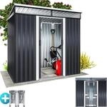 GARDEBRUK&reg; L Metall Ger&auml;tehaus 200x125x180cm mit Fundament | 2m&sup2;, 4m&sup3;, mit