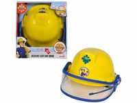 Simba 109252365 - Feuerwehrmann Sam Helm, Feuerwehrhelm mit Funktion, gelb, mit Licht