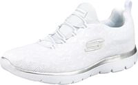 Skechers Damen Summits Leopard Spot Turnschuhe, White Mesh / Silver Trim, 36.5 EU