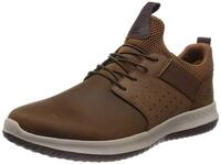 Skechers Herren Delson Axton Trainers, Dark Brown Leather, 46 EU