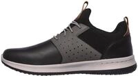 Skechers Herren Delson Axton Sneakers, Black Gray Leather, 43 EU