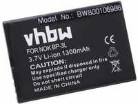 vhbw Li-Ion Akku 1300mAh (3.7V) kompatibel mit Smartphone, Telefon, Handy Nokia...