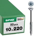SPAX Holzbauschraube, 10, 0 x 220 mm, 50 St&uuml;ck, T-Star plus, Senkkopf, Teilgewinde,