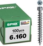 IN.FORCE, 6 x 160 mm, 100 St&uuml;ck, Vollgewinde, Zylinderkopf, T-STAR plus T30, 4CUT,