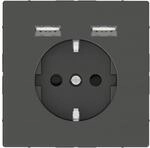 Schneider Electric Merten Schuko-Steckdose mit USB Anschluss Typ A+A, Unterputz,