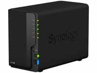 Synology DS220+ Server mit 2 Schächten und 6 TB und 2 3-TB-Festplatten.