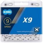 Fahrrad Kette, KMC Fahrradkette, X9 Silver, 1/2" x 11/128", 114 Glieder, 9-fach,