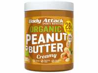 Body Attack Organic Peanut Butter, 1kg, Bio-Erdnussbutter ohne Palmöl,...