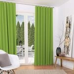 Beautissu 2er Set Thermovorhang Gardine 140x245 cm Gr&uuml;n &ndash; Thermogardine Set