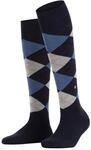 Burlington Damen Kniestr&uuml;mpfe Marylebone W KH Wolle lang gemustert 1 Paar, Blau
