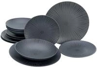 CreaTable, 23211, Serie VESUVIO black, 12-teiliges Geschirrset, Tafelservice aus