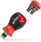 Wiha Schraubendreher mit Bit Magazin Stubby I mit 7 Doppelbits I 14 Werkzeuge in