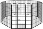 tectake Welpenauslauf 100 cm hoch, 8 Gitter, Welpenlaufstall, Freigehege,