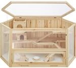 tectake 403227 Hamsterk&auml;fig aus Holz mit Zubeh&ouml;r, mehrere Etagen, aufklappbares