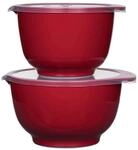 Rosti Margrethe R&uuml;hrsch&uuml;ssel Set 2 L + 3 L rot mit Deckel