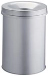 Durable Papierkorb Safe rund, selbstl&ouml;schender Deckel, M&uuml;lleimer 15 Liter, grau,