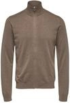 SELECTED HOMME Herren SLHBERG Full Zip Cardigan B NOOS 16074688, Teak/Melange, L