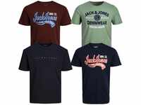JACK & JONES Herren T-Shirt 4er Pack Big Size Übergröße 2XL 3XL 4XL 5XL 6XL...