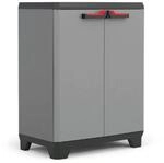 Keter Stilo Kunststoffschrank, niedrig, BxTxH: 68x39x90cm, grau/schwarz/rot, inkl.