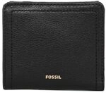 Fossil Brieftasche f&uuml;r Frauen Logan, Leder/Polyurethanbesatz Bifold schwarz 10,2 cm