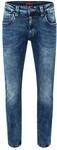 Timezone Herren Jeans Slim EDUARDOTZ Mid Waist - Slim Fit - Schwarz Blau, Gr&ouml;&szlig;e:30W