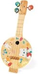 Janod - Pure Banjo - Holz Musikinstrument f&uuml;r Kinder mit H&uuml;bschen Illustrationen -