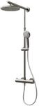 Schulte Duschsystem mit Sicherheits-Thermostat, Kopfbrause rund, Edelstahloptik,