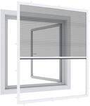 Windhager Fliegengitter Fenster 100 x 120 cm Wei&szlig;, Plissee ohne Bohren, Aluminium,