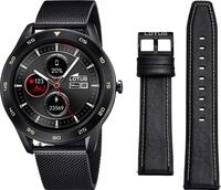 LOTUS Smartime Digital Herren Armbanduhr aus Edelstahl mit Milanaise-Armband in der