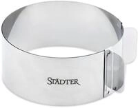 St&auml;dter Tortenring rund verstellbar Backform, Metall, Silber, 15-30 x 9 cm