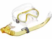 Mares Erwachsene Mask+Snorkel Set Seahorse Tauchset, Gelb/Transparent, One Size