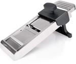 WAS 1685 000 Edelstahl Mandoline mit Kunststof-Restehalter, 40cm L&auml;nge, 13.5cm