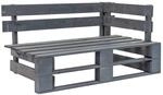 vidaXL Holz Gartenbank Grau Holzbank Sitzbank Eckbank Palettenbank Gartenm&ouml;bel