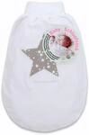 babybay Schlupfsack Organic Cotton mit Gurtschlitz, wei&szlig; Applikation Stern taupe