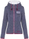 Almgwand W M&uuml;nsterh&ouml;he Blau - Trendige warme Damen Strickfleece Jacke, Gr&ouml;&szlig;e 38 -