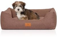 Knuffelwuff Hundebett Lotte aus Velours mit feinem Handwebcharakter M-L 85 x 63cm