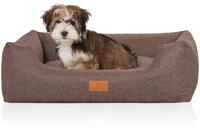 Knuffelwuff Hundebett Lotte aus Velours mit feinem Handwebcharakter M-L 85 x 63cm