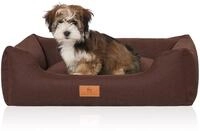 Knuffelwuff Hundebett Lotte aus Velours mit feinem Handwebcharakter M-L 85 x 63cm