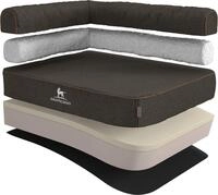 Knuffelwuff Orthop&auml;disches Eck Hundebett Marlie Hundesofa aus Velours mit
