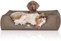 Knuffelwuff Hundebett Scottsdale aus Kunstleder XL 105 x 75cm Stone