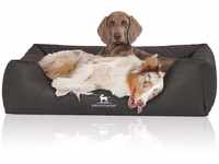 Knuffelwuff Hundebett Scottsdale aus Kunstleder XL 105 x 75cm Schwarz