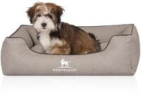 Knuffelwuff Hundebett Scottsdale aus Kunstleder M-L 85 x 63cm Hellgrau