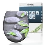 SCH&Uuml;TTE STONE 82374 WC-Sitz Duroplast, Toilettensitz mit Absenkautomatik und