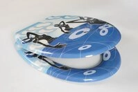 ADOB WC Sitz Klobrille Motiv DJ, messingverchromte Scharniere, Blau