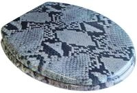 ADOB 32363 WC Sitz Klobrille Motiv Schlange, messingverchromte Scharniere