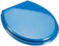MSV WC Sitz Toilettendeckel MDF Holzkern "Dunkelblau" Scharniere aus Edelstahl -