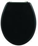 MSV - CL&Eacute;O MDF-WC-Sitz - Edelstahlscharniere - 42,5 x 36,5 x 1,6 cm - Mattschwarz -