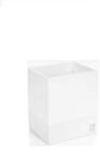 JOOP! Papierkorb bathline Wei&szlig;, 25x30x21 cm, Leder Optik mit silberner JOOP!...